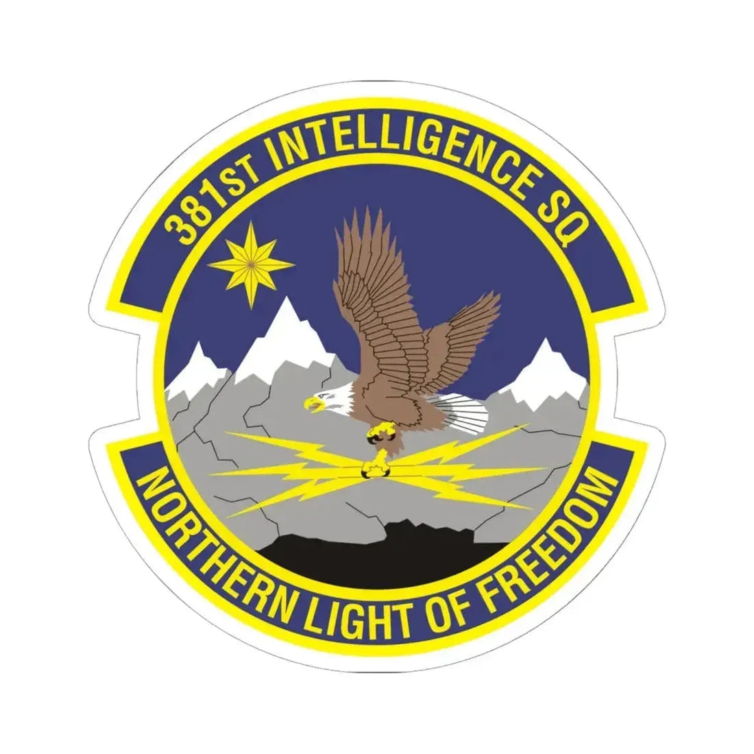 381st Intelligence Squadron (U.S. Air Force) STICKER Vinyl Kiss-Cut Decal 6 Inch White - The Sticker Space
