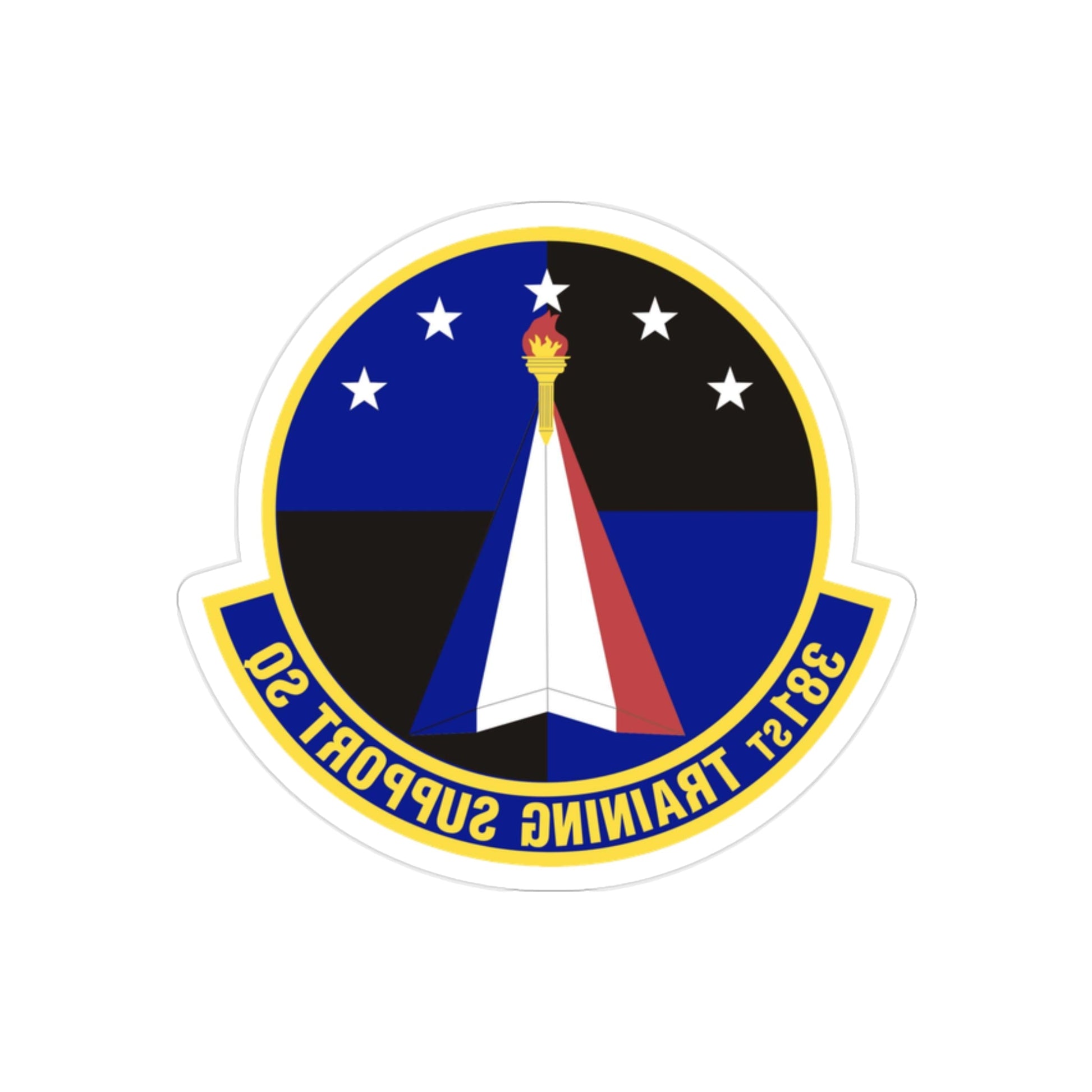 381st Training Support Squadron (U.S. Air Force) REVERSE PRINT Transparent STICKER-2" × 2"-The Sticker Space