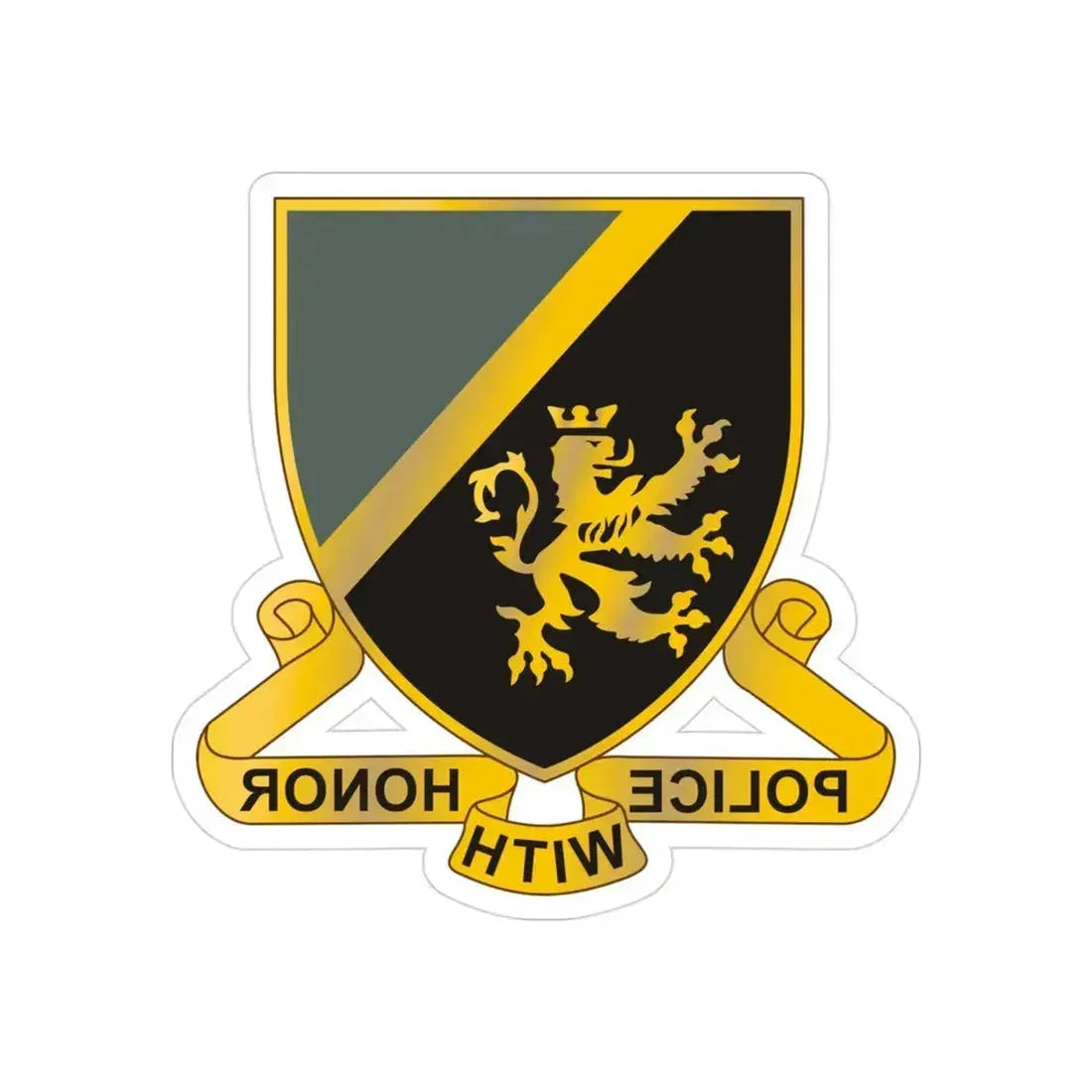 382 Military Police Battalion (U.S. Army) REVERSE PRINT Transparent Die-Cut STICKER 3 Inch Die-Cut Transparent - The Sticker Space