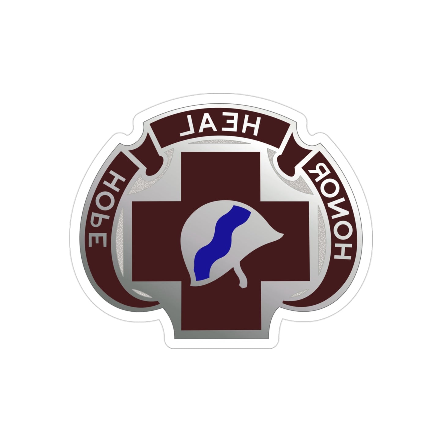 382 Surgical Hospital (U.S. Army) REVERSE PRINT Transparent STICKER-3" × 3"-The Sticker Space