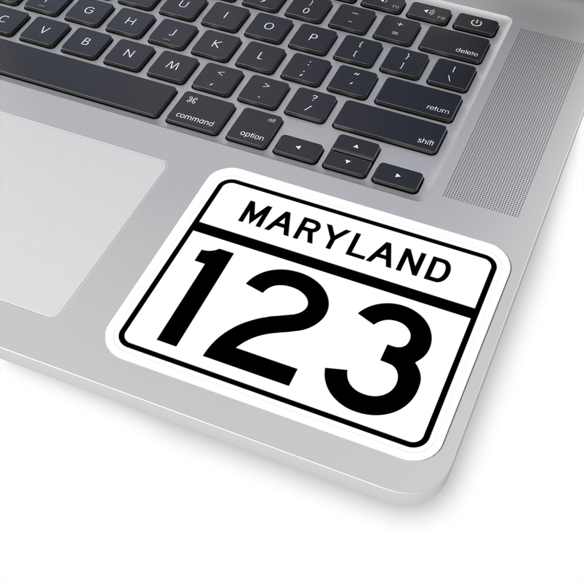 MD Route 123 (Maryland) (Road Sign) STICKER Vinyl Kiss-Cut Decal