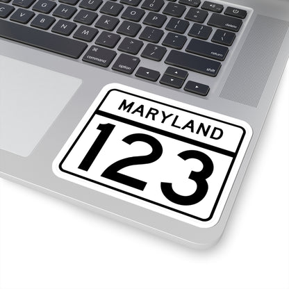 MD Route 123 (Maryland) (Road Sign) STICKER Vinyl Kiss-Cut Decal