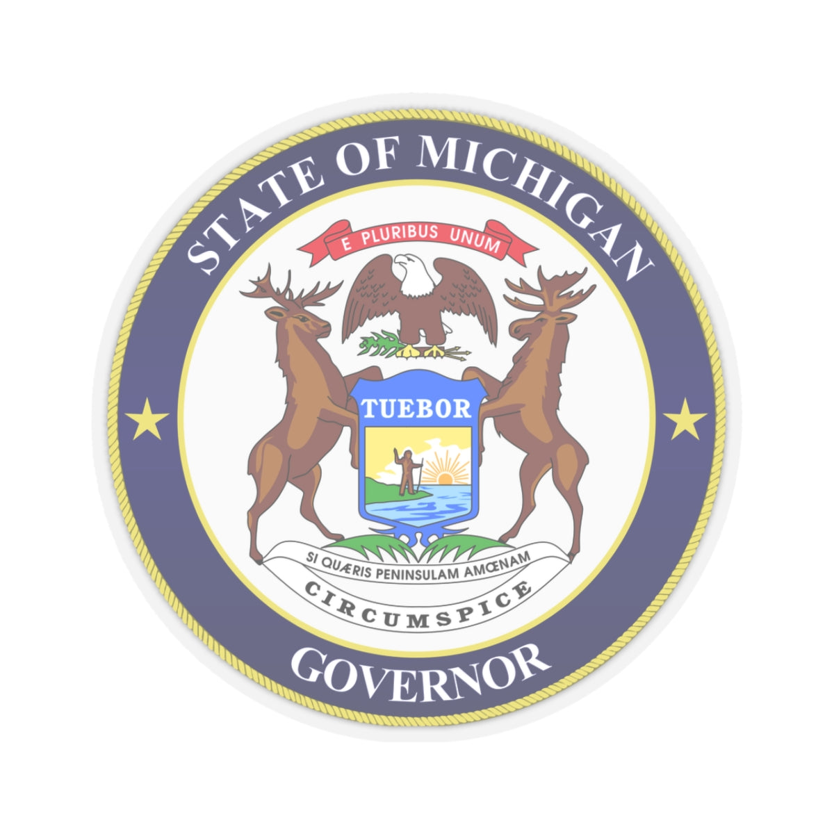 Seal of Michigan Governor - STICKER Vinyl Kiss-Cut Decal