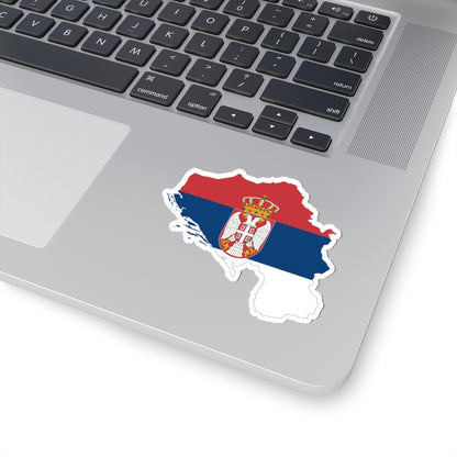 Flag-map of Greater Serbia (Serbia) STICKER Vinyl Kiss-Cut Decal
