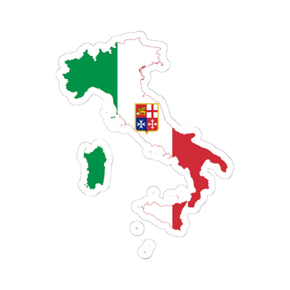 Flag-map of Italy civil ensign (Italy) STICKER Vinyl Kiss-Cut Decal