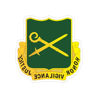 385 Military Police Battalion (U.S. Army) REVERSE PRINT Transparent Die-Cut STICKER 3 Inch Die-Cut Transparent - The Sticker Space