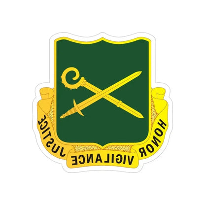 385 Military Police Battalion (U.S. Army) REVERSE PRINT Transparent Die-Cut STICKER 4 Inch Die-Cut Transparent - The Sticker Space