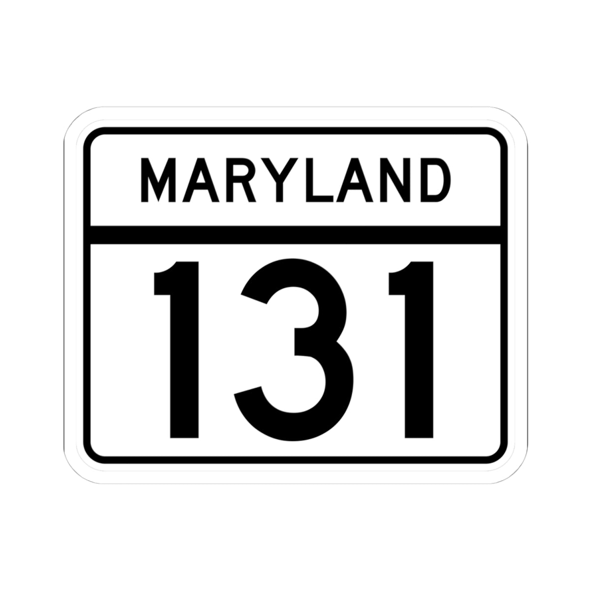 MD Route 131 (Maryland) (Road Sign) STICKER Vinyl Kiss-Cut Decal