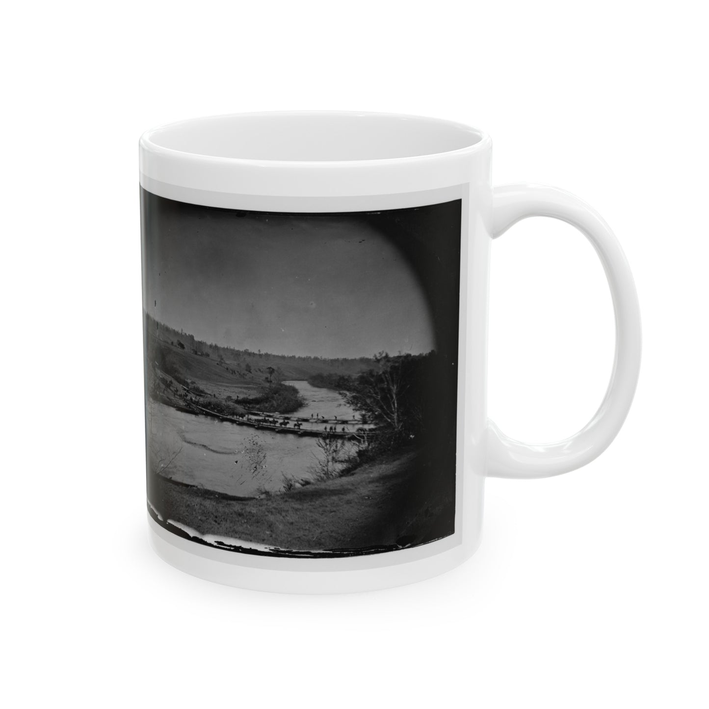 Germanna Ford, Rapidan River, Va. Artillery Crossing Pontoon Bridges (U.S. Civil War) White Coffee Mug