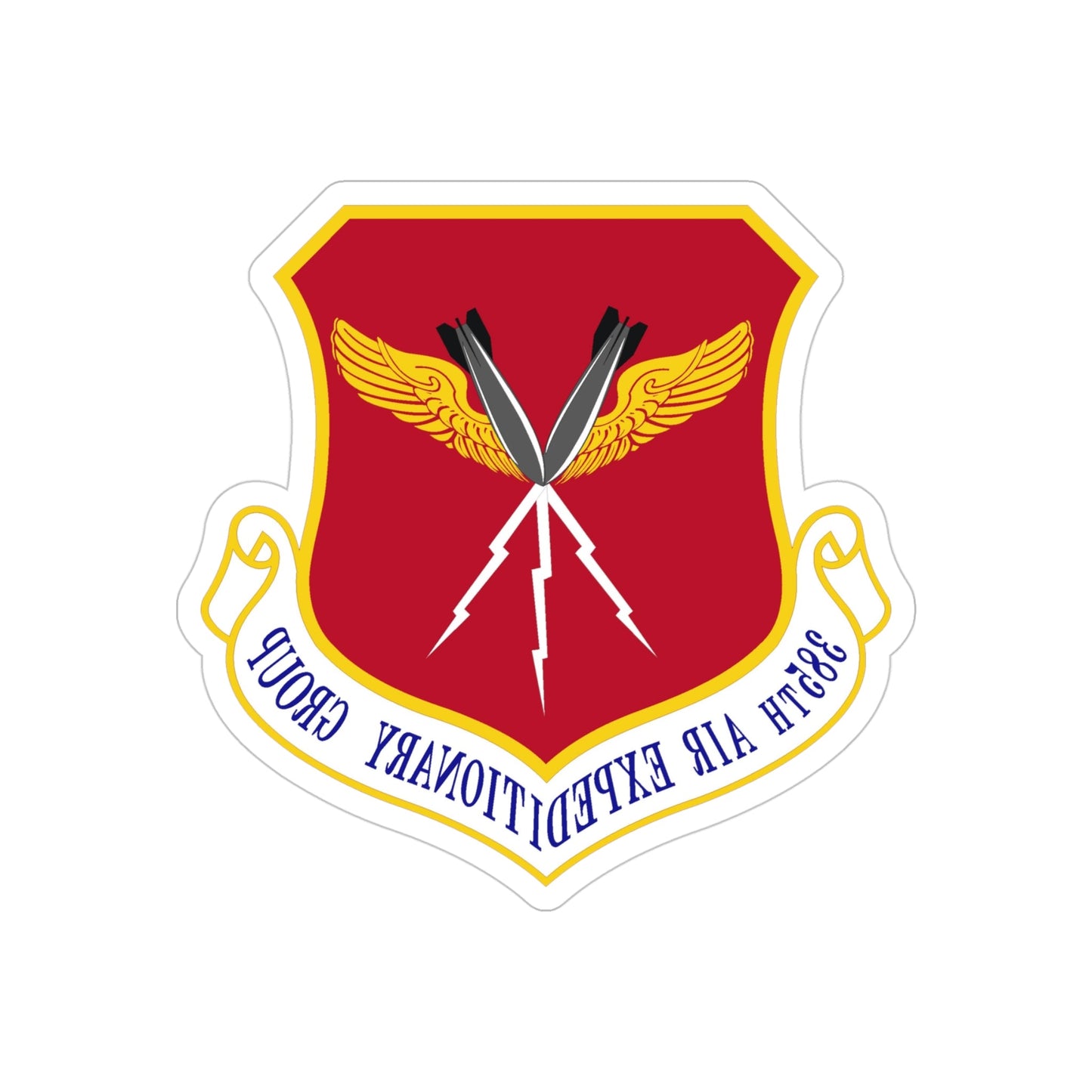 385th Air Expeditionary Group (U.S. Air Force) REVERSE PRINT Transparent STICKER-4" × 4"-The Sticker Space