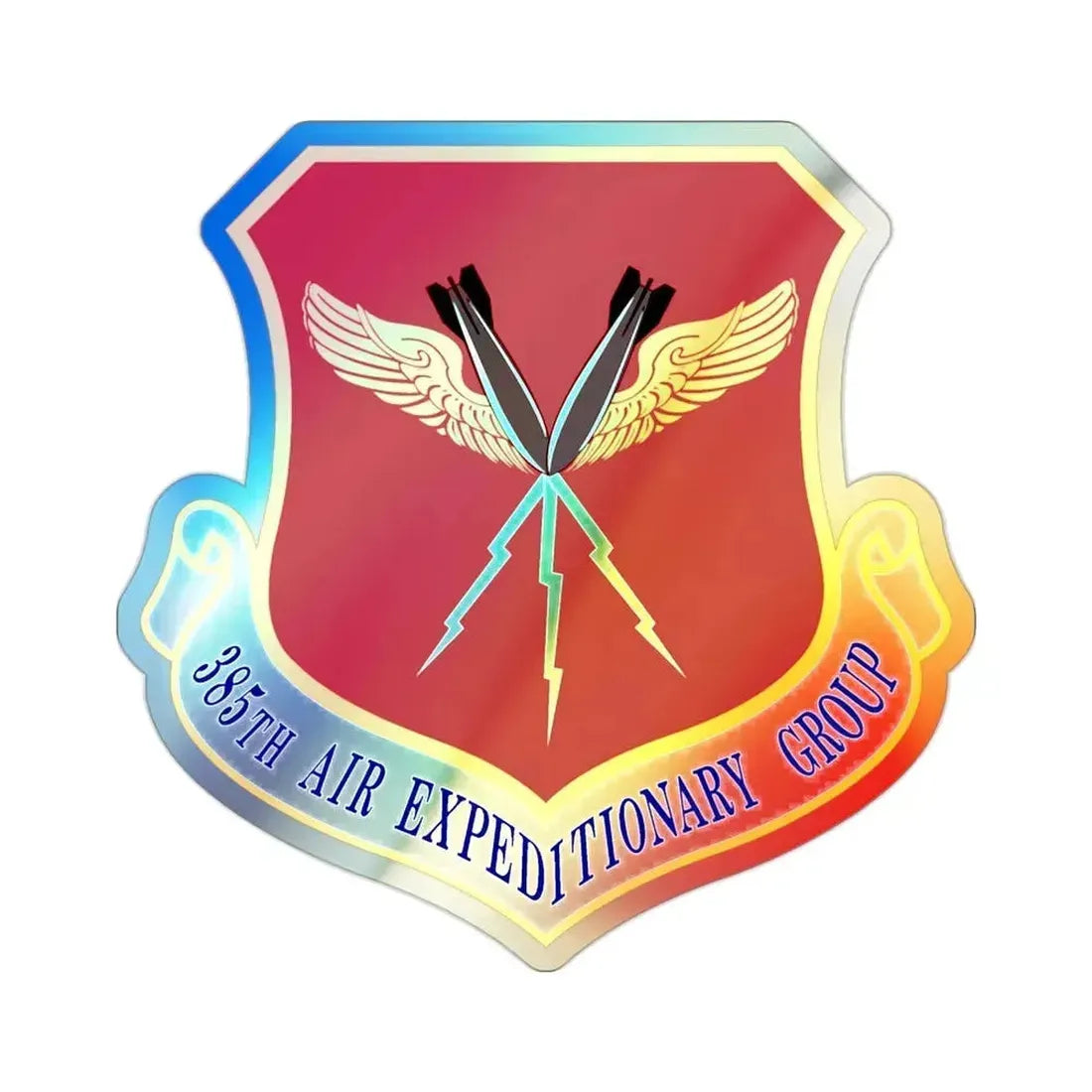 385th Air Expeditionary Group (U.S. Air Force) Holographic STICKER Die-Cut Vinyl Decal 2 Inch Holographic - The Sticker Space