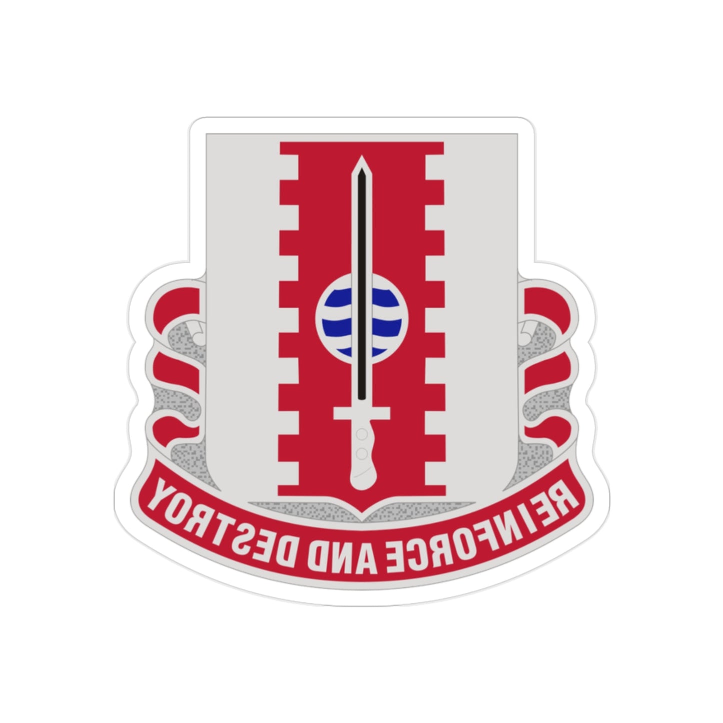 386 Engineer Battalion (U.S. Army) REVERSE PRINT Transparent STICKER-2 Inch-The Sticker Space