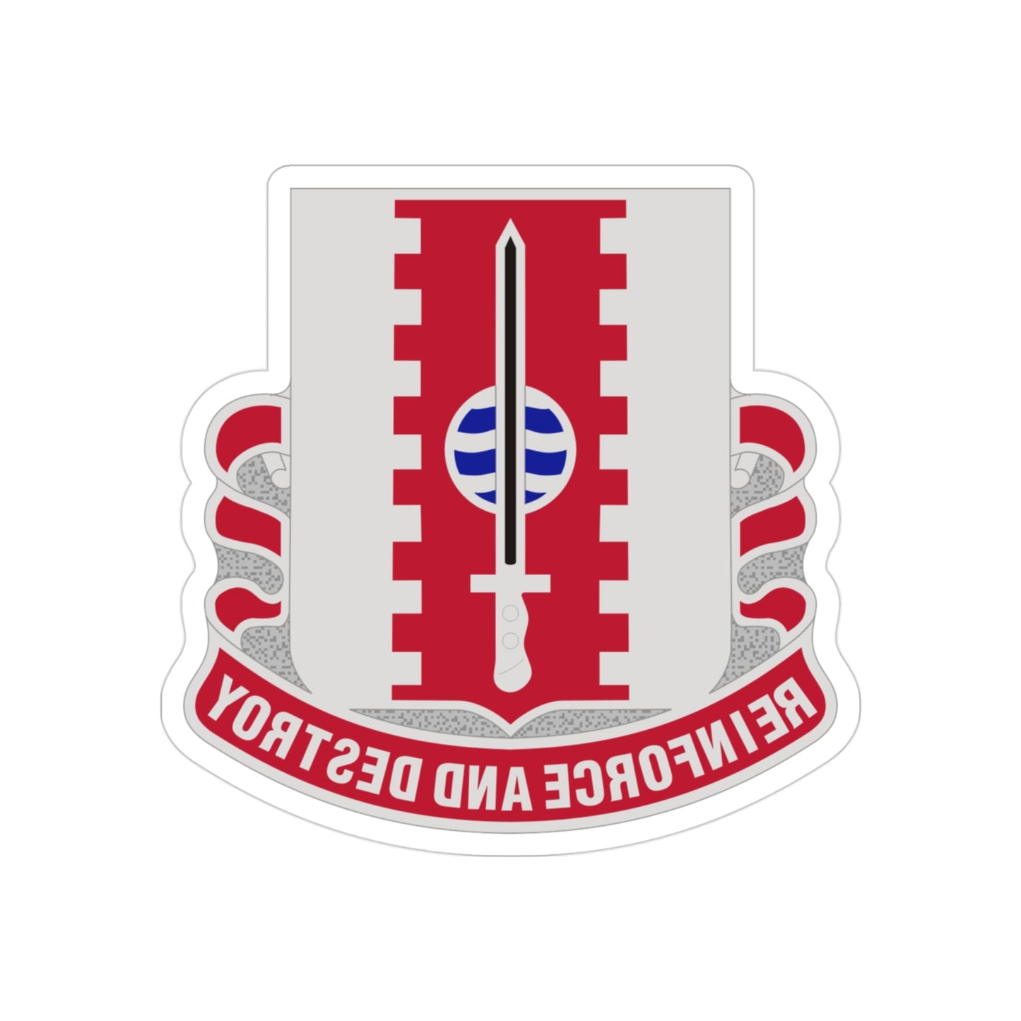 386 Engineer Battalion (U.S. Army) REVERSE PRINT Transparent STICKER-3 Inch-The Sticker Space