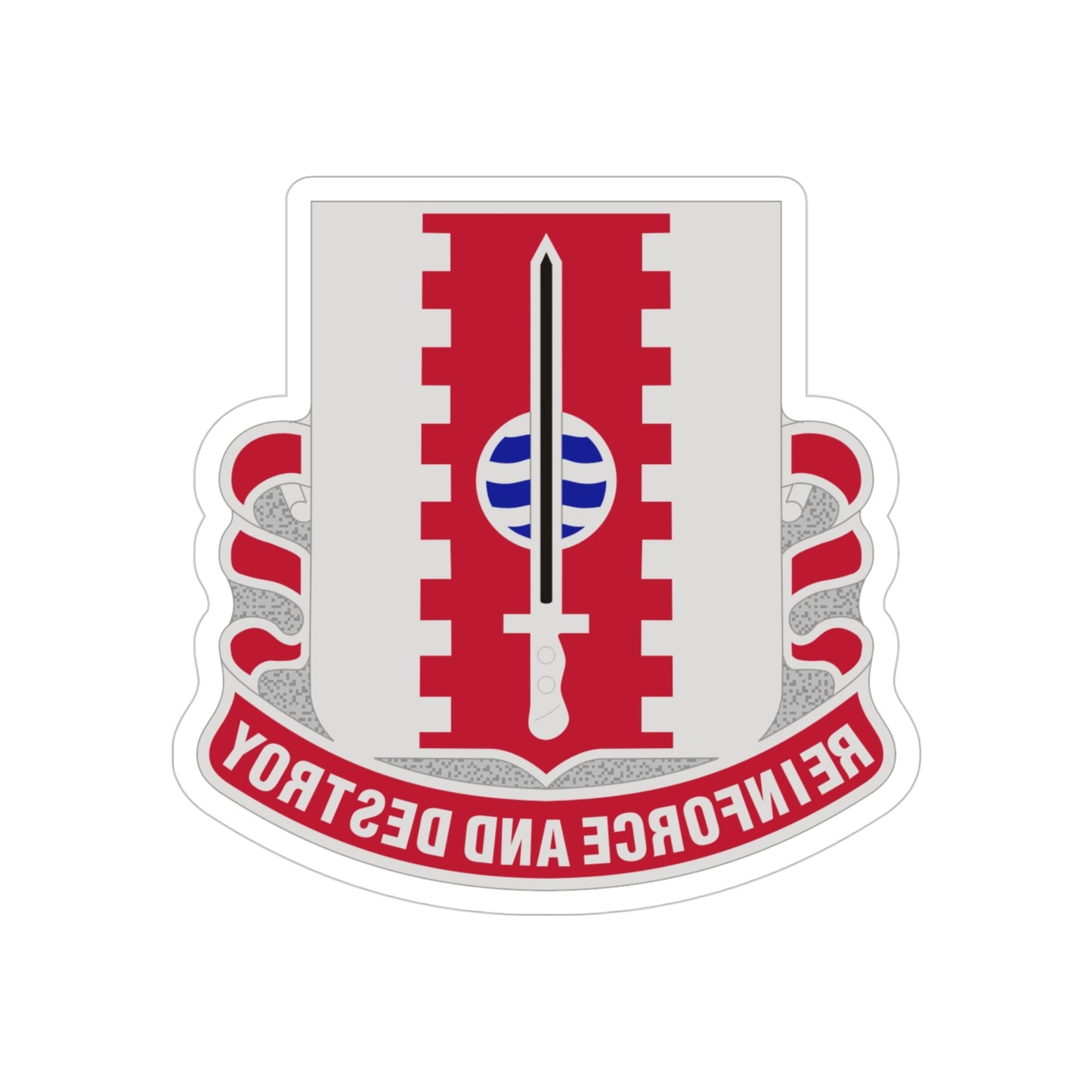 386 Engineer Battalion (U.S. Army) REVERSE PRINT Transparent STICKER-4" × 4"-The Sticker Space