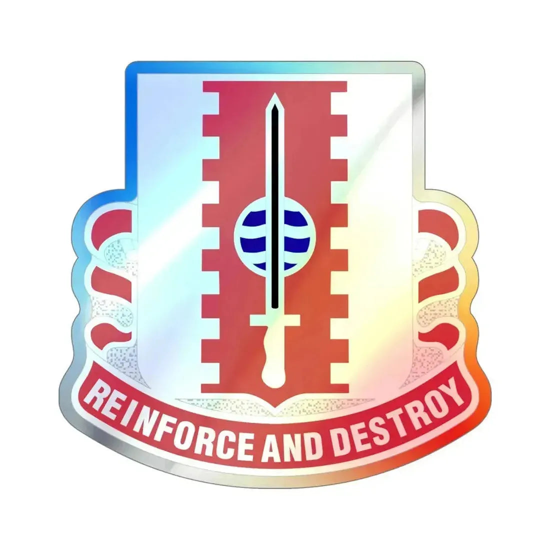 386 Engineer Battalion (U.S. Army) Holographic STICKER Die-Cut Vinyl Decal 5 Inch Holographic - The Sticker Space