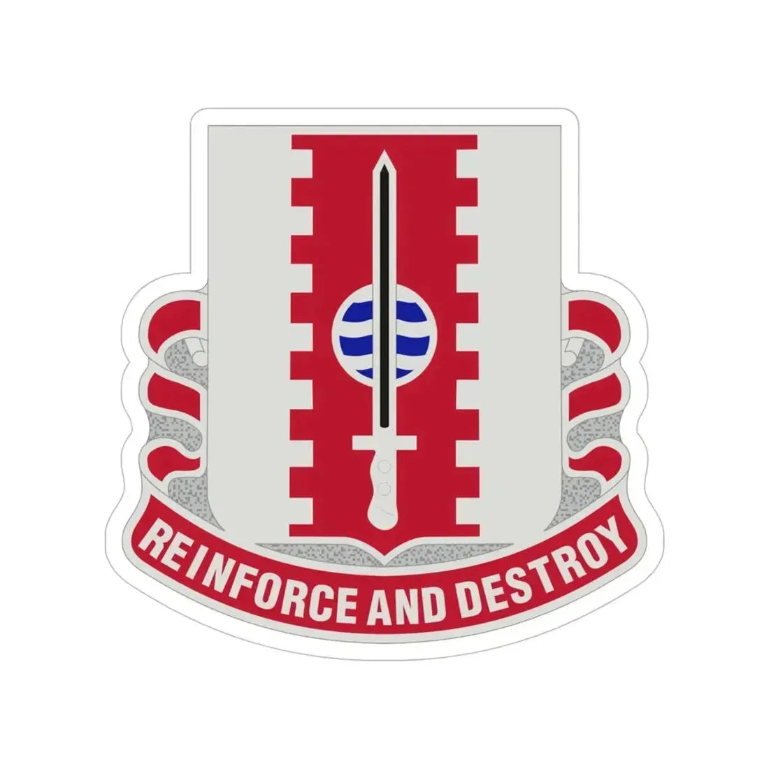 386 Engineer Battalion (U.S. Army) Transparent STICKER Die-Cut Vinyl Decal 5 Inch - The Sticker Space