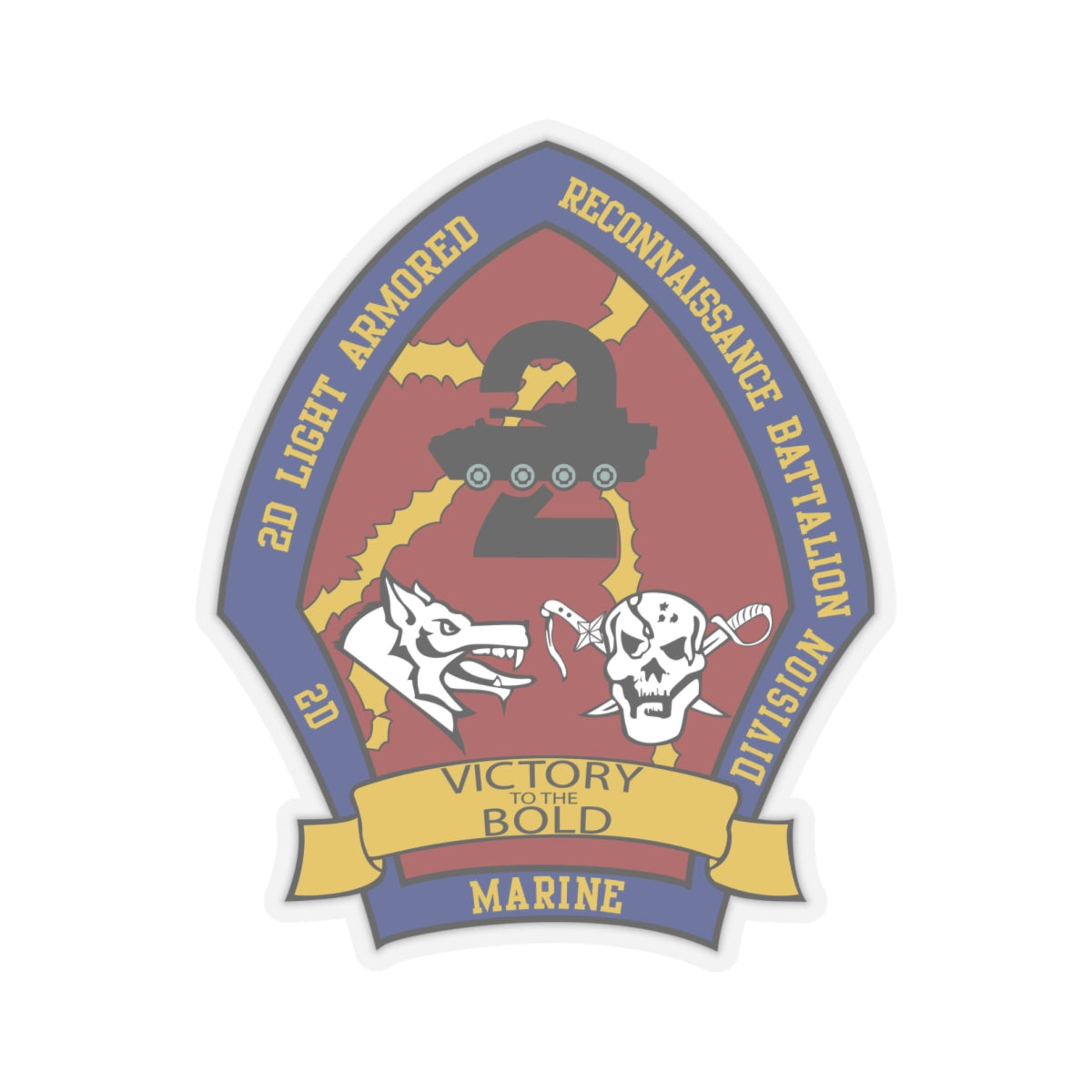 2nd Light Armored Recon Battalion 2nd Marines (USMC) STICKER Vinyl Kiss-Cut Decal