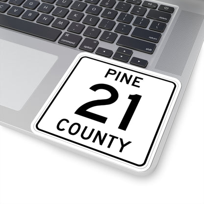 Pine County Route 21 MN (Minnesota) (Road Sign) STICKER Vinyl Kiss-Cut Decal