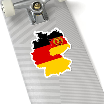 Flag-map of East  West Germany (Germany) STICKER Vinyl Kiss-Cut Decal