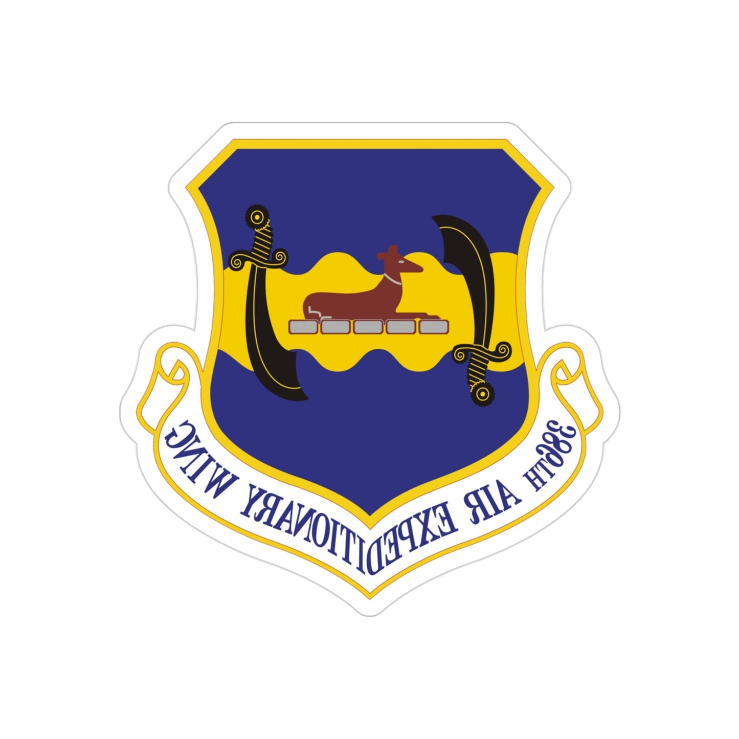 386th Air Expeditionary Wing (U.S. Air Force) REVERSE PRINT Transparent STICKER-3" × 3"-The Sticker Space