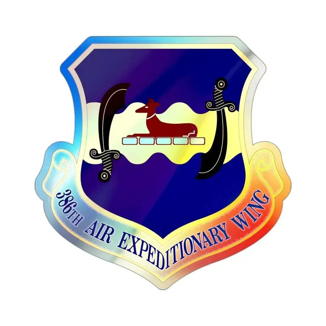 386th Air Expeditionary Wing (U.S. Air Force) Holographic STICKER Die-Cut Vinyl Decal 3 Inch Holographic - The Sticker Space