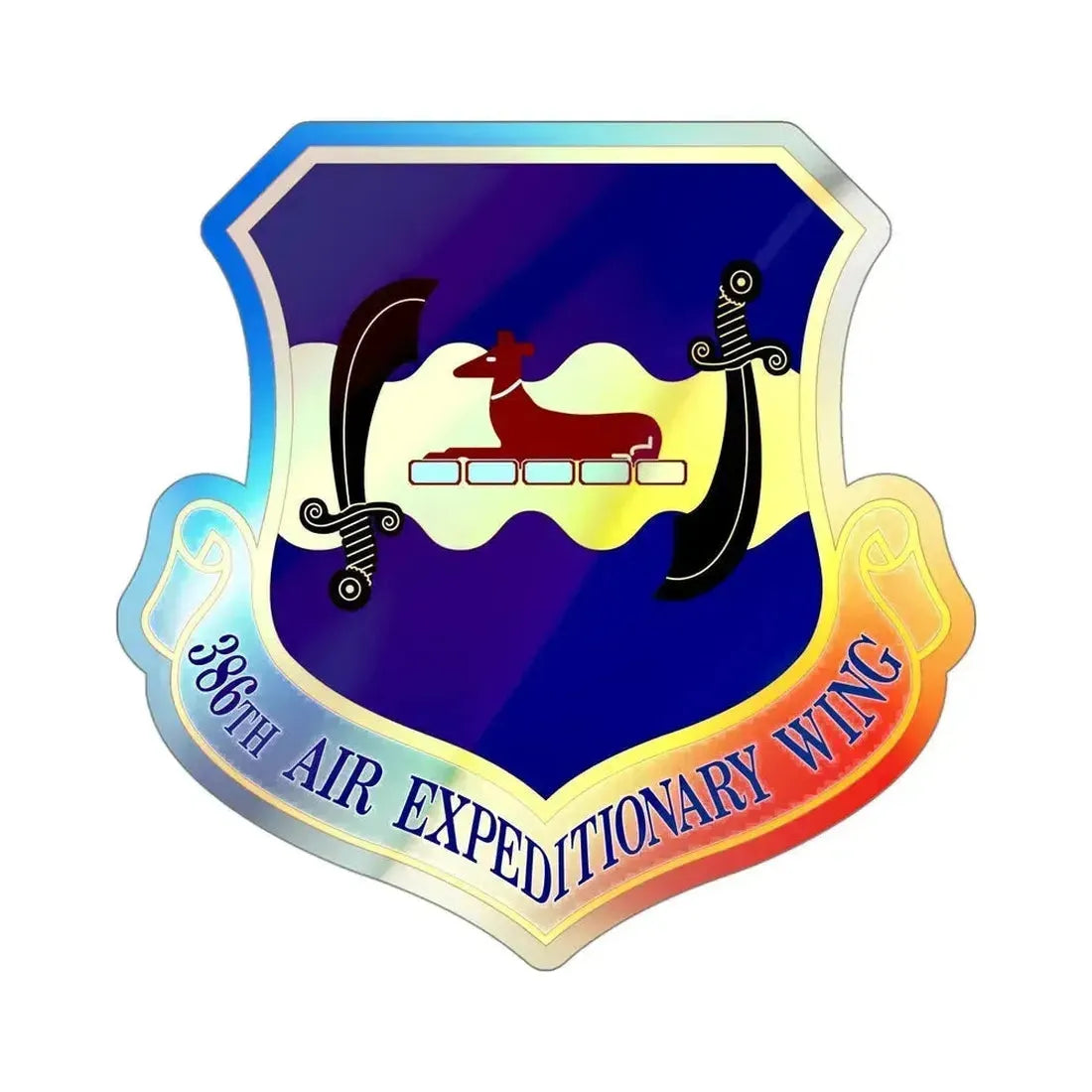 386th Air Expeditionary Wing (U.S. Air Force) Holographic STICKER Die-Cut Vinyl Decal 4 Inch Holographic - The Sticker Space