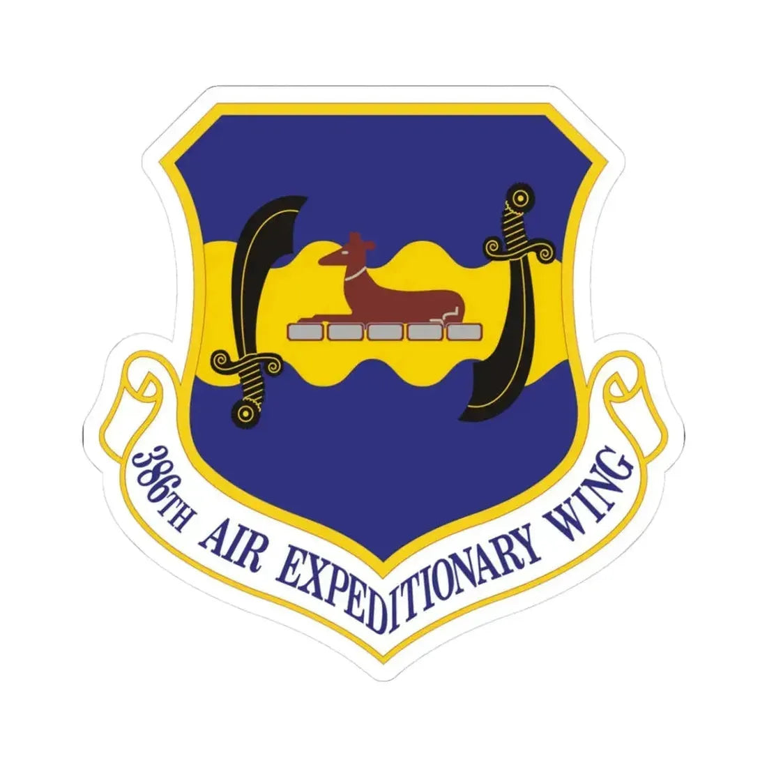 386th Air Expeditionary Wing (U.S. Air Force) STICKER Vinyl Kiss-Cut Decal 3 Inch White - The Sticker Space