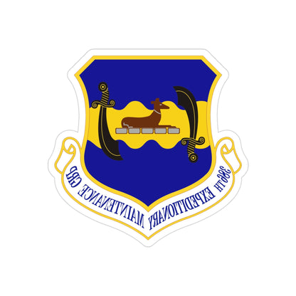 386th Expeditionary Maintenance Group (U.S. Air Force) REVERSE PRINT Transparent STICKER-3" × 3"-The Sticker Space