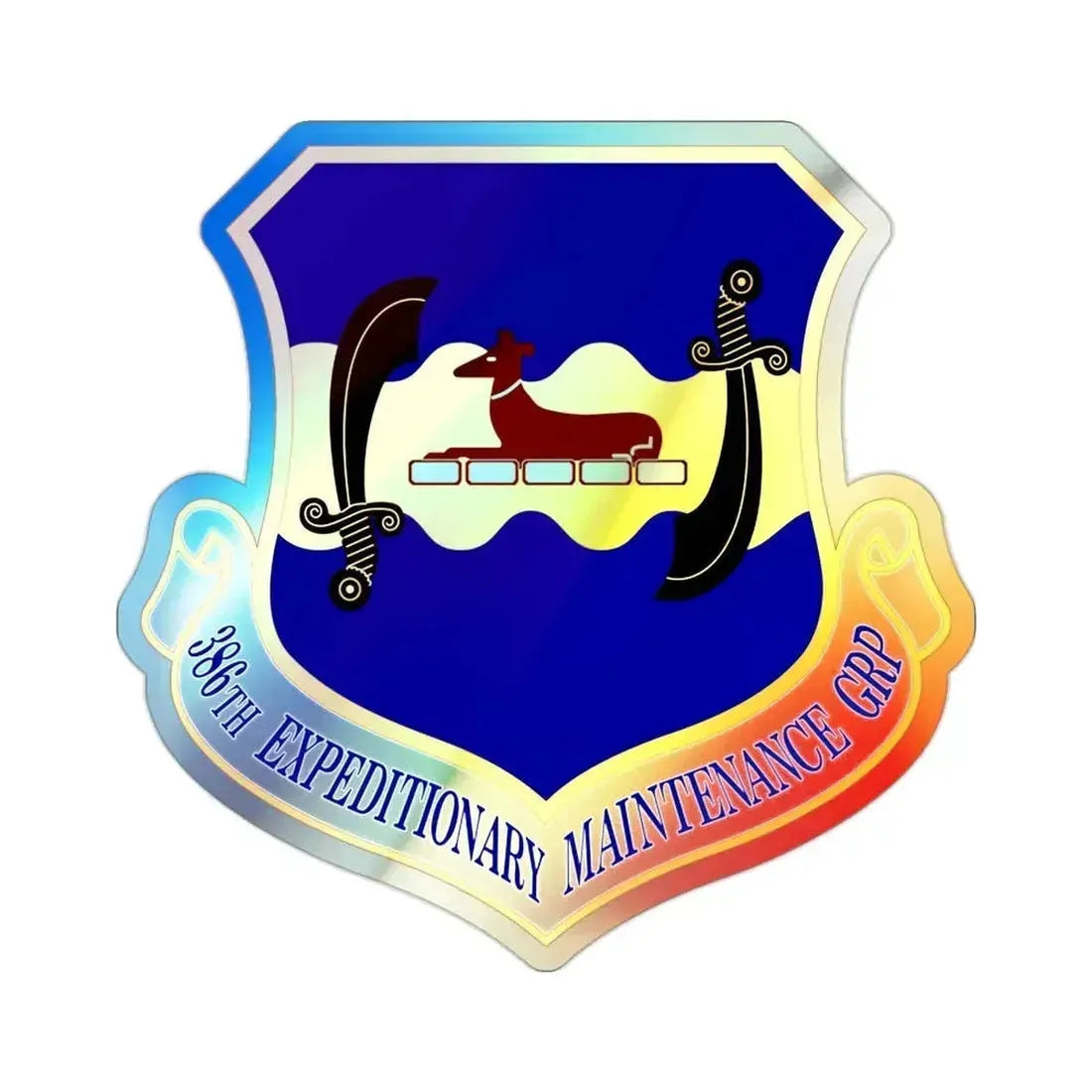 386th Expeditionary Maintenance Group (U.S. Air Force) Holographic STICKER Die-Cut Vinyl Decal 2 Inch Holographic - The Sticker Space