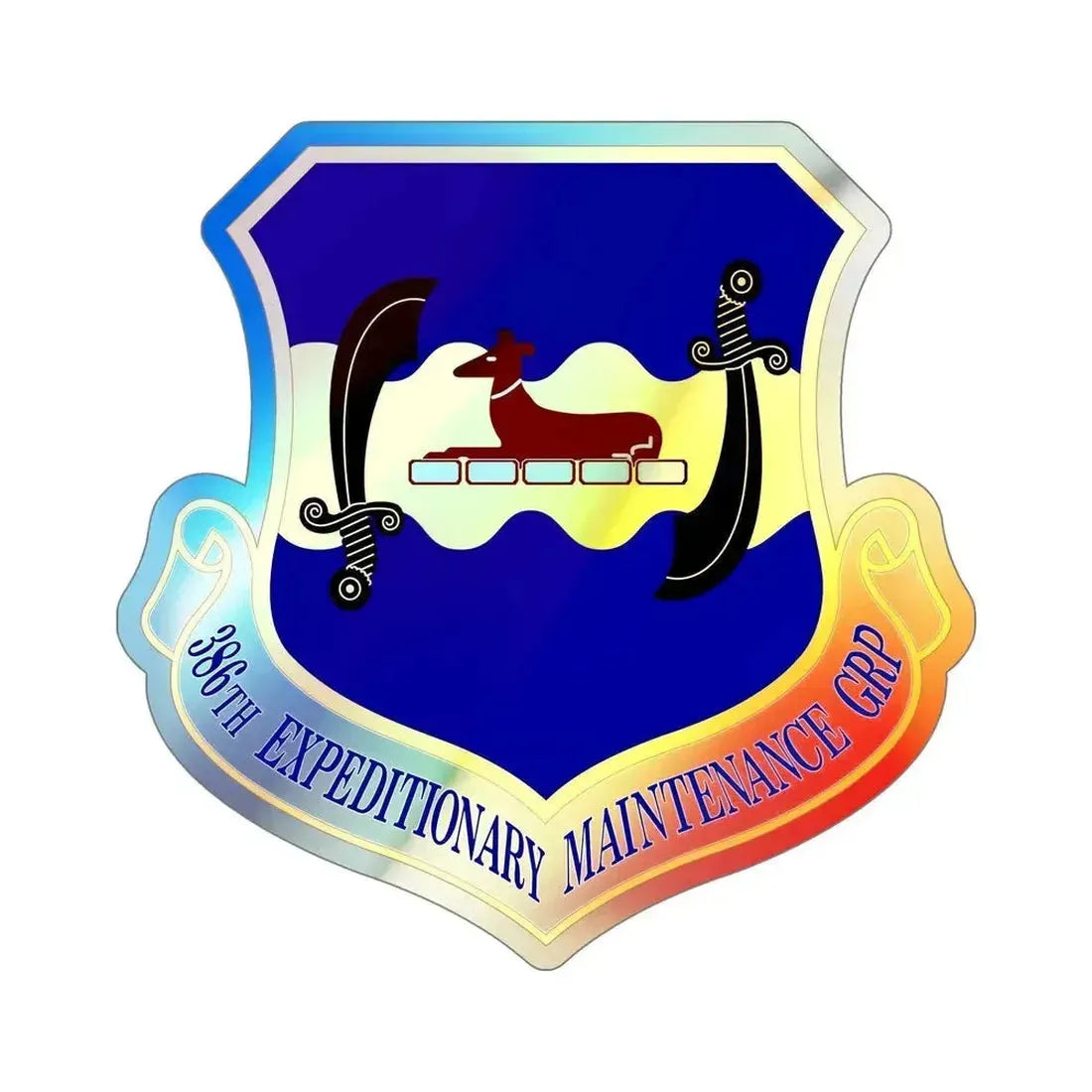 386th Expeditionary Maintenance Group (U.S. Air Force) Holographic STICKER Die-Cut Vinyl Decal 6 Inch Holographic - The Sticker Space