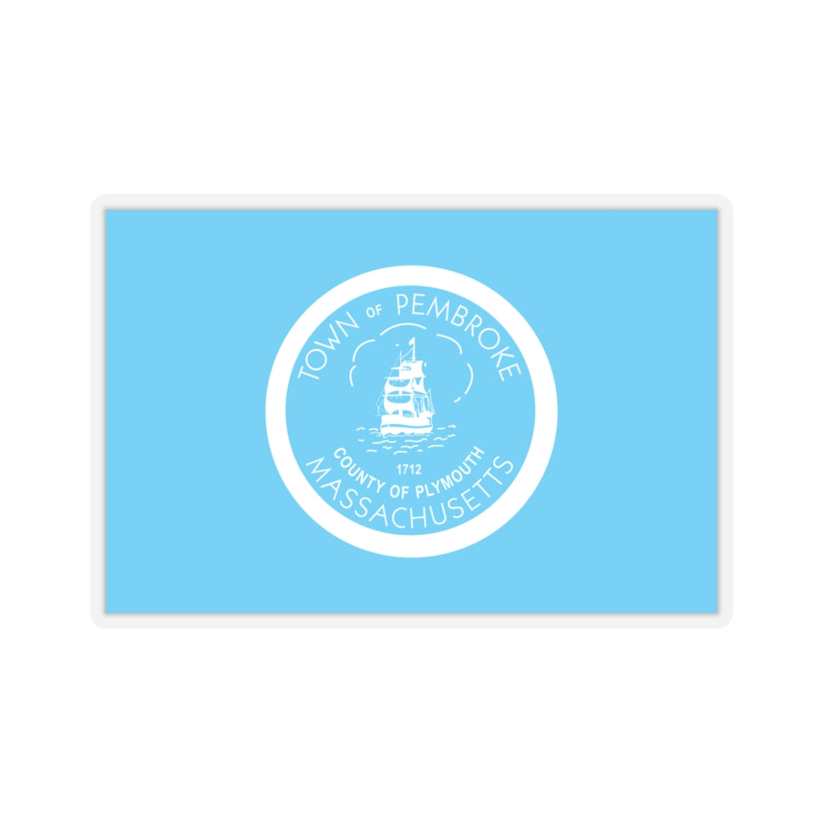 Flag of Pembroke, Massachusetts - STICKER Vinyl Kiss-Cut Decal