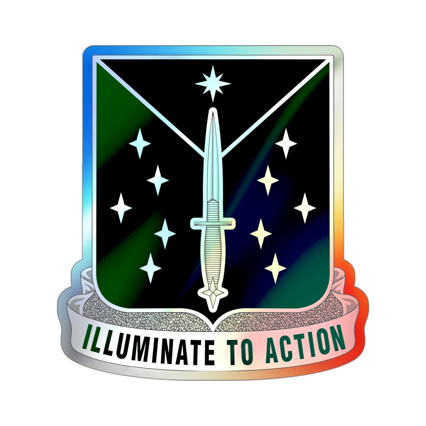 389 Military Intelligence Battalion 2 (U.S. Army) Holographic STICKER Die-Cut Vinyl Decal-4 Inch-The Sticker Space