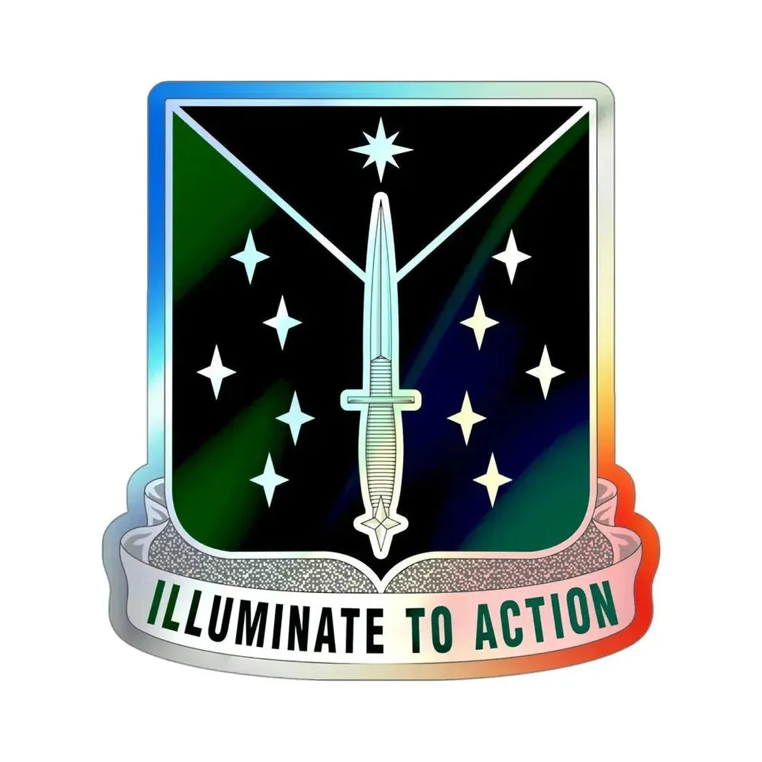 389 Military Intelligence Battalion 2 (U.S. Army) Holographic STICKER Die-Cut Vinyl Decal 4 Inch Holographic - The Sticker Space