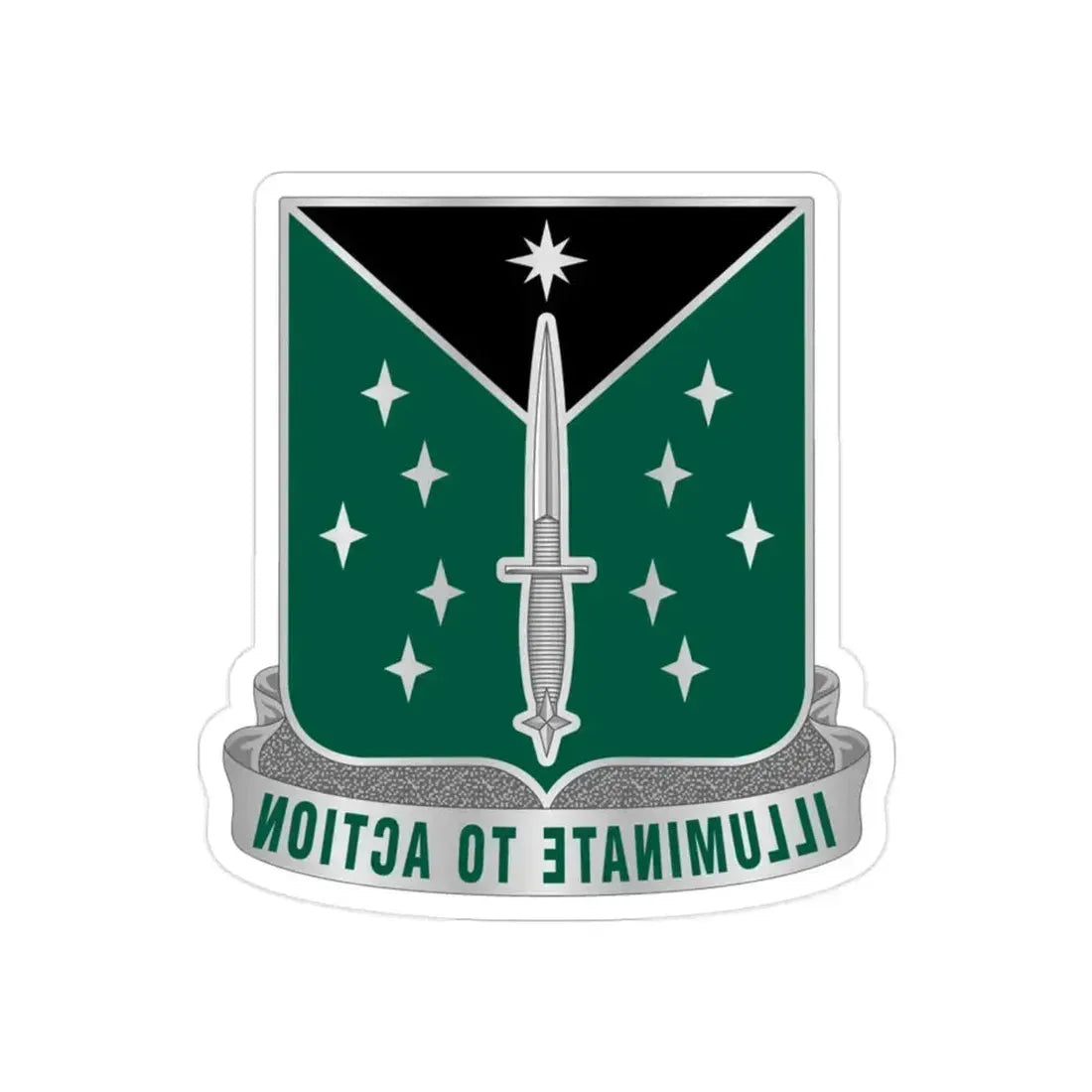 389 Military Intelligence Battalion 2 (U.S. Army) REVERSE PRINT Transparent Die-Cut STICKER 2 Inch Die-Cut Transparent - The Sticker Space