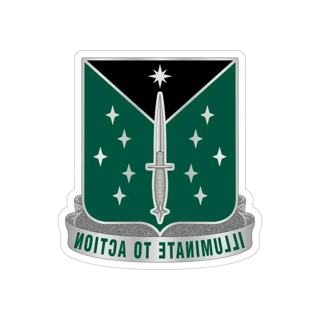 389 Military Intelligence Battalion 2 (U.S. Army) REVERSE PRINT Transparent Die-Cut STICKER 6 Inch Die-Cut Transparent - The Sticker Space