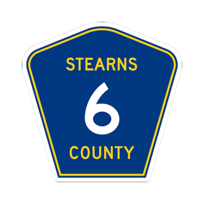 Stearns County Route 6 (Minnesota) (Road Sign) STICKER Vinyl Kiss-Cut Decal