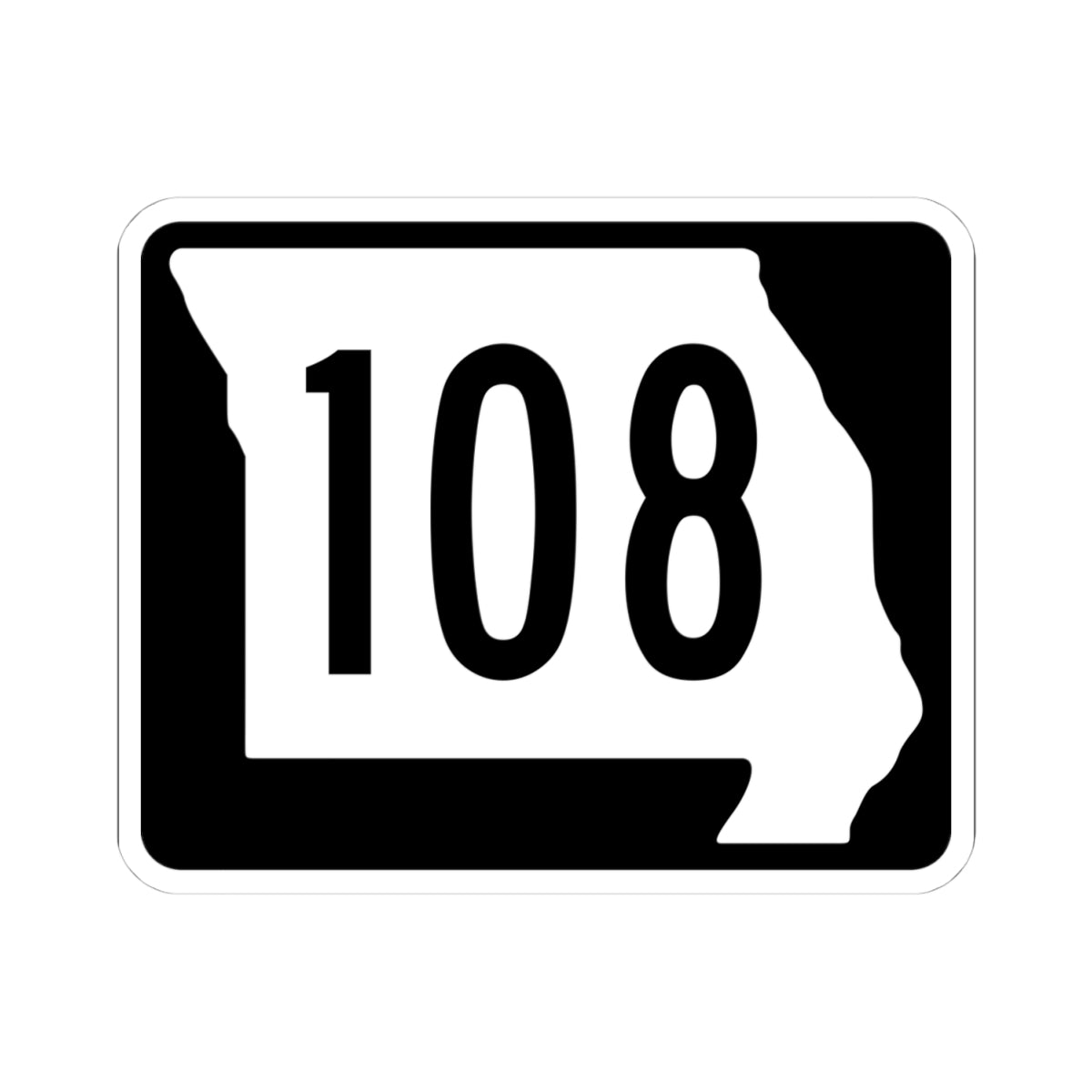 MO-108 (Missouri) (Road Sign) STICKER Vinyl Kiss-Cut Decal