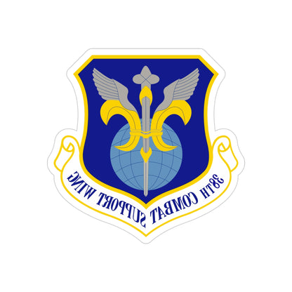 38th Combat Support Wing (U.S. Air Force) REVERSE PRINT Transparent STICKER-4" × 4"-The Sticker Space