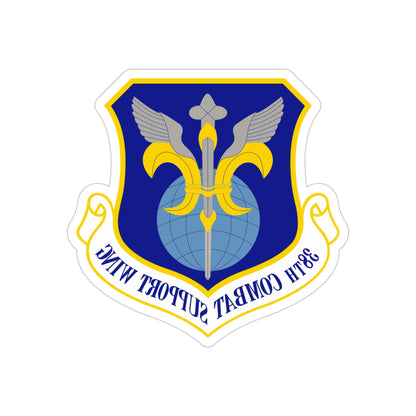 38th Combat Support Wing (U.S. Air Force) REVERSE PRINT Transparent STICKER-5" × 5"-The Sticker Space