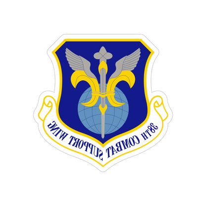 38th Combat Support Wing (U.S. Air Force) REVERSE PRINT Transparent STICKER-6" × 6"-The Sticker Space