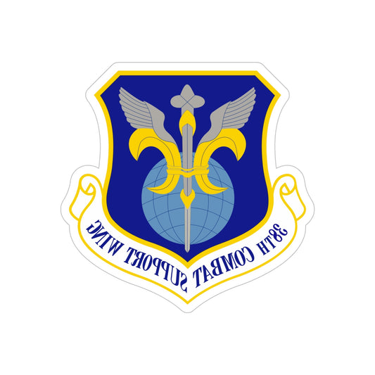 38th Combat Support Wing (U.S. Air Force) REVERSE PRINT Transparent STICKER-6" × 6"-The Sticker Space