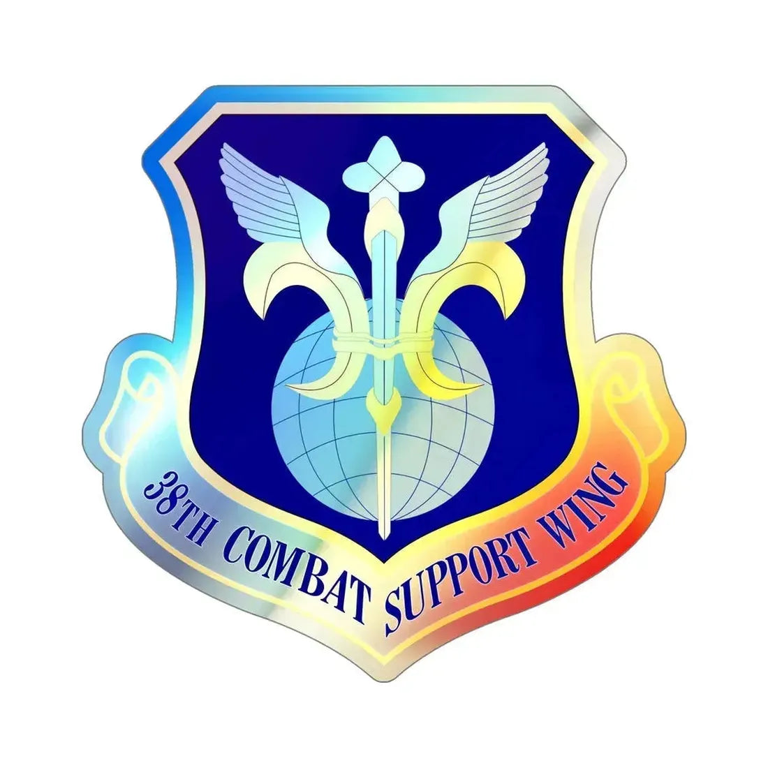 38th Combat Support Wing (U.S. Air Force) Holographic STICKER Die-Cut Vinyl Decal 2 Inch Holographic - The Sticker Space
