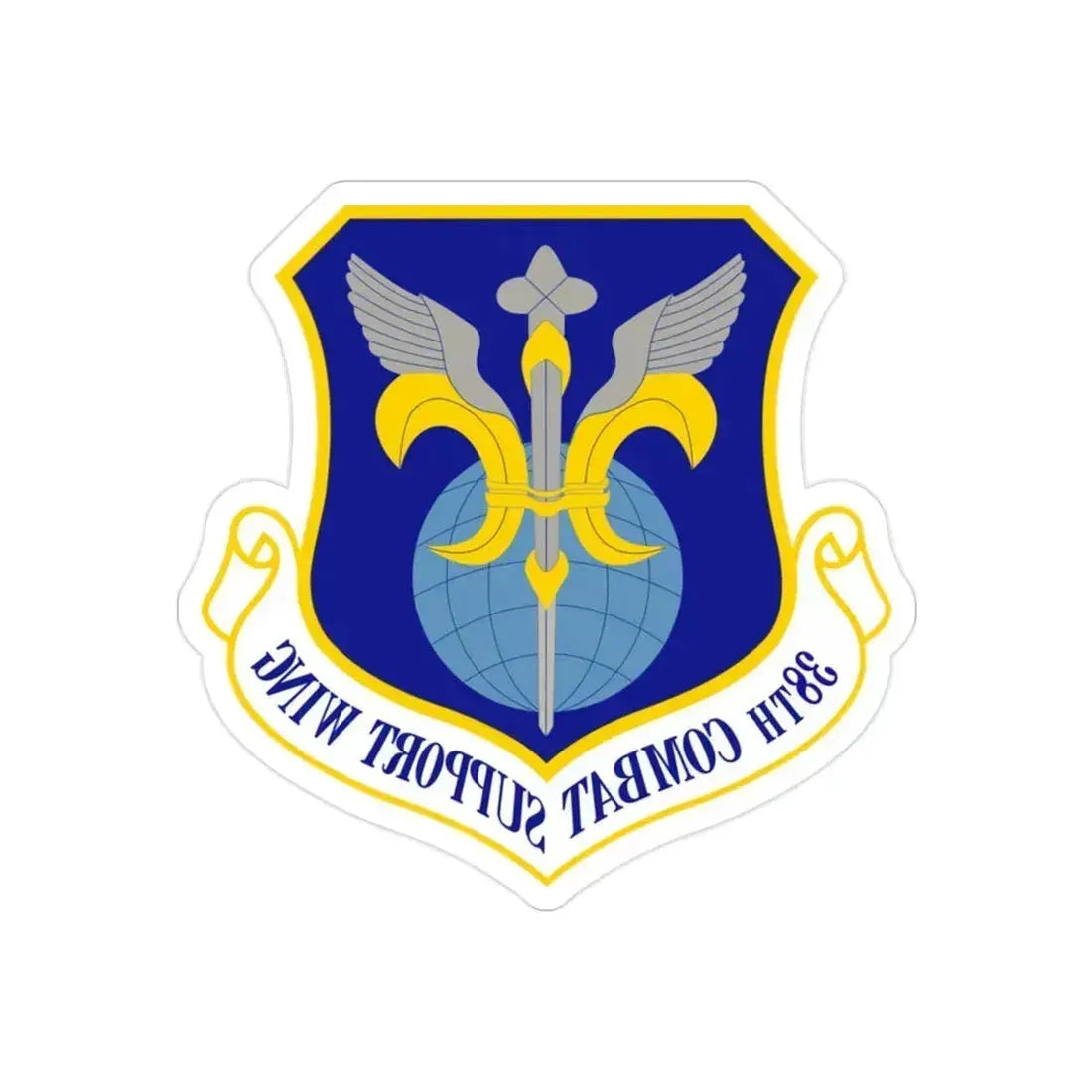 38th Combat Support Wing (U.S. Air Force) REVERSE PRINT Transparent Die-Cut STICKER 2 Inch Die-Cut Transparent - The Sticker Space