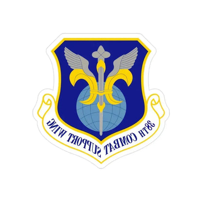 38th Combat Support Wing (U.S. Air Force) REVERSE PRINT Transparent Die-Cut STICKER 2 Inch Die-Cut Transparent - The Sticker Space