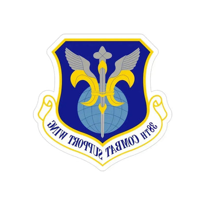 38th Combat Support Wing (U.S. Air Force) REVERSE PRINT Transparent Die-Cut STICKER 3 Inch Die-Cut Transparent - The Sticker Space