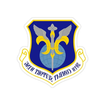 38th Combat Support Wing (U.S. Air Force) REVERSE PRINT Transparent Die-Cut STICKER 6 Inch Die-Cut Transparent - The Sticker Space