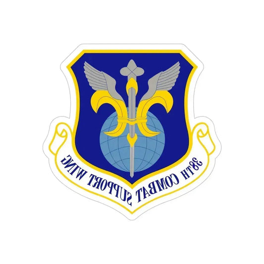38th Combat Support Wing (U.S. Air Force) REVERSE PRINT Transparent Die-Cut STICKER 6 Inch Die-Cut Transparent - The Sticker Space