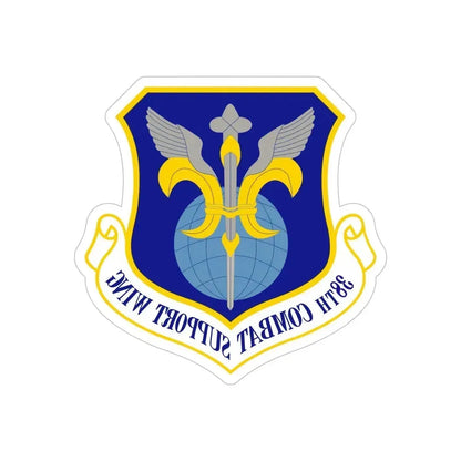 38th Combat Support Wing (U.S. Air Force) REVERSE PRINT Transparent Die-Cut STICKER - The Sticker Space