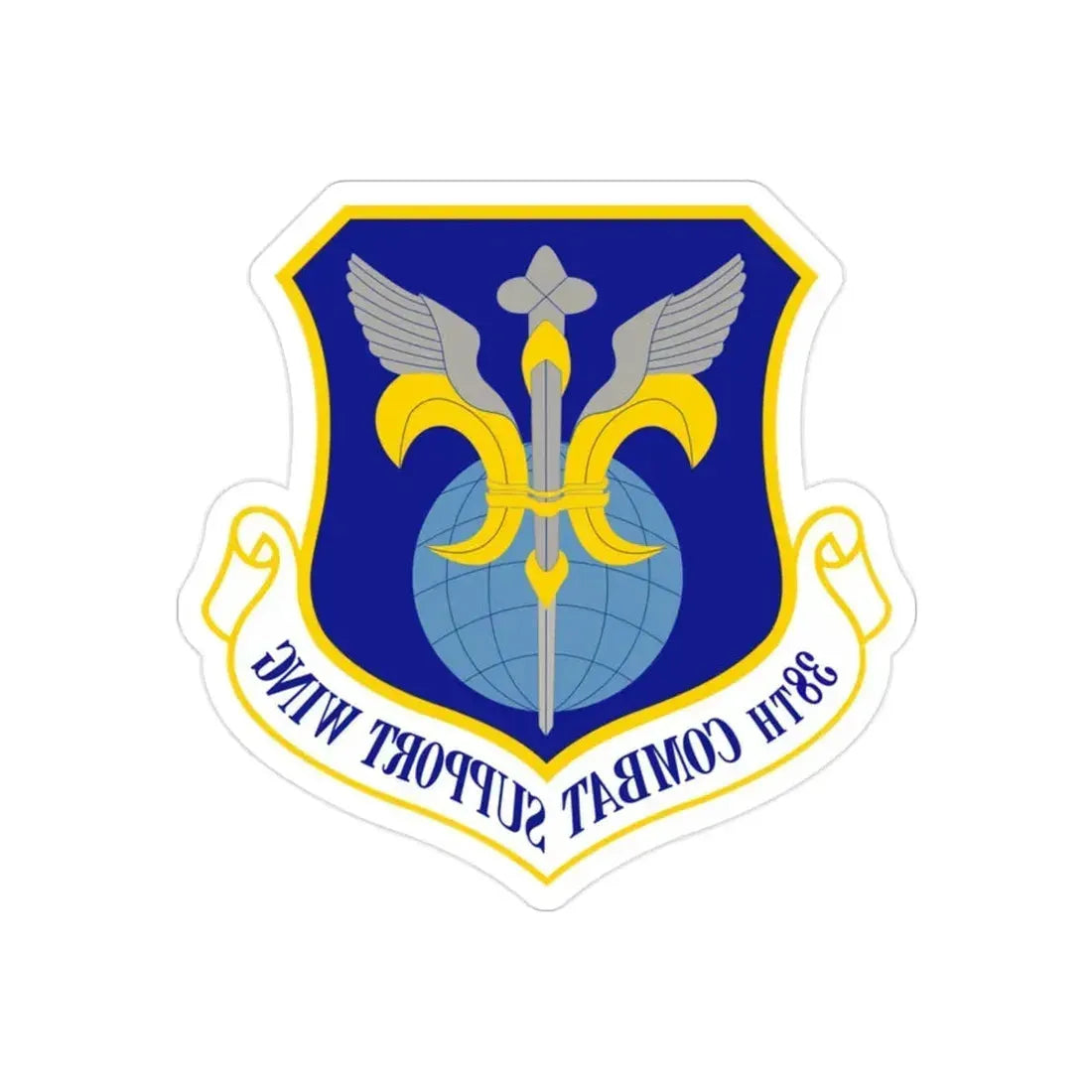 38th Combat Support Wing (U.S. Air Force) REVERSE PRINT Transparent Die-Cut STICKER - The Sticker Space