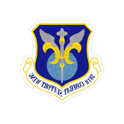 38th Combat Support Wing (U.S. Air Force) REVERSE PRINT Transparent Die-Cut STICKER - The Sticker Space